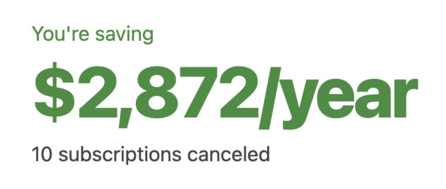 Screenshot showing savings